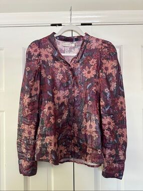 Lanhtropy - LILIUM METALLIC LINEN SHIRT - GERBERA PRINT